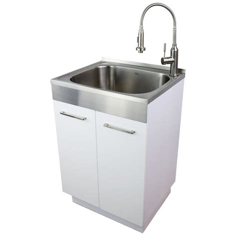 stainless steel laundry sink and cabinet|laundry room utility sink cabinets.